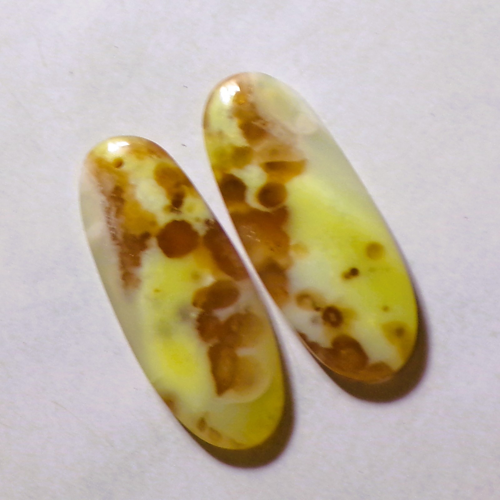 44.85 Cts Natural Green Opal Drilled Cabochon Match Pair Gemstone 39X15.4MM 23