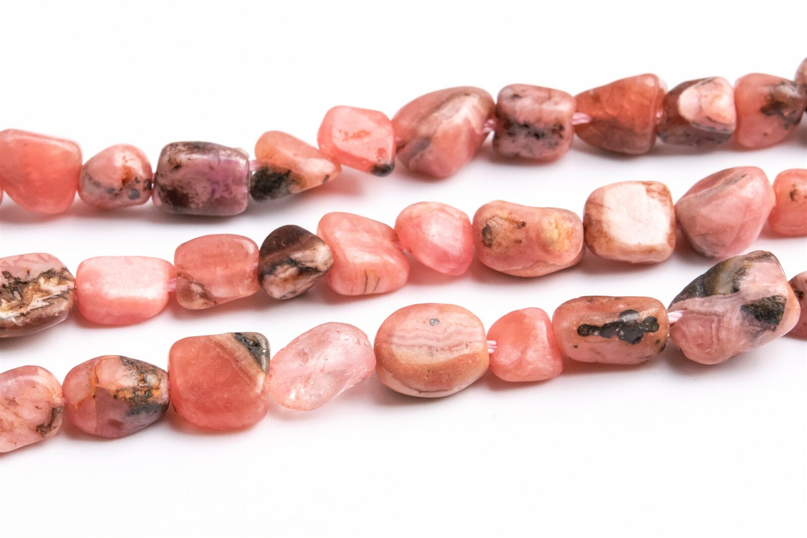 4-8×3-5MM Natural Argentina Rhodochrosite Pebble Chips Grade A Loose Beads