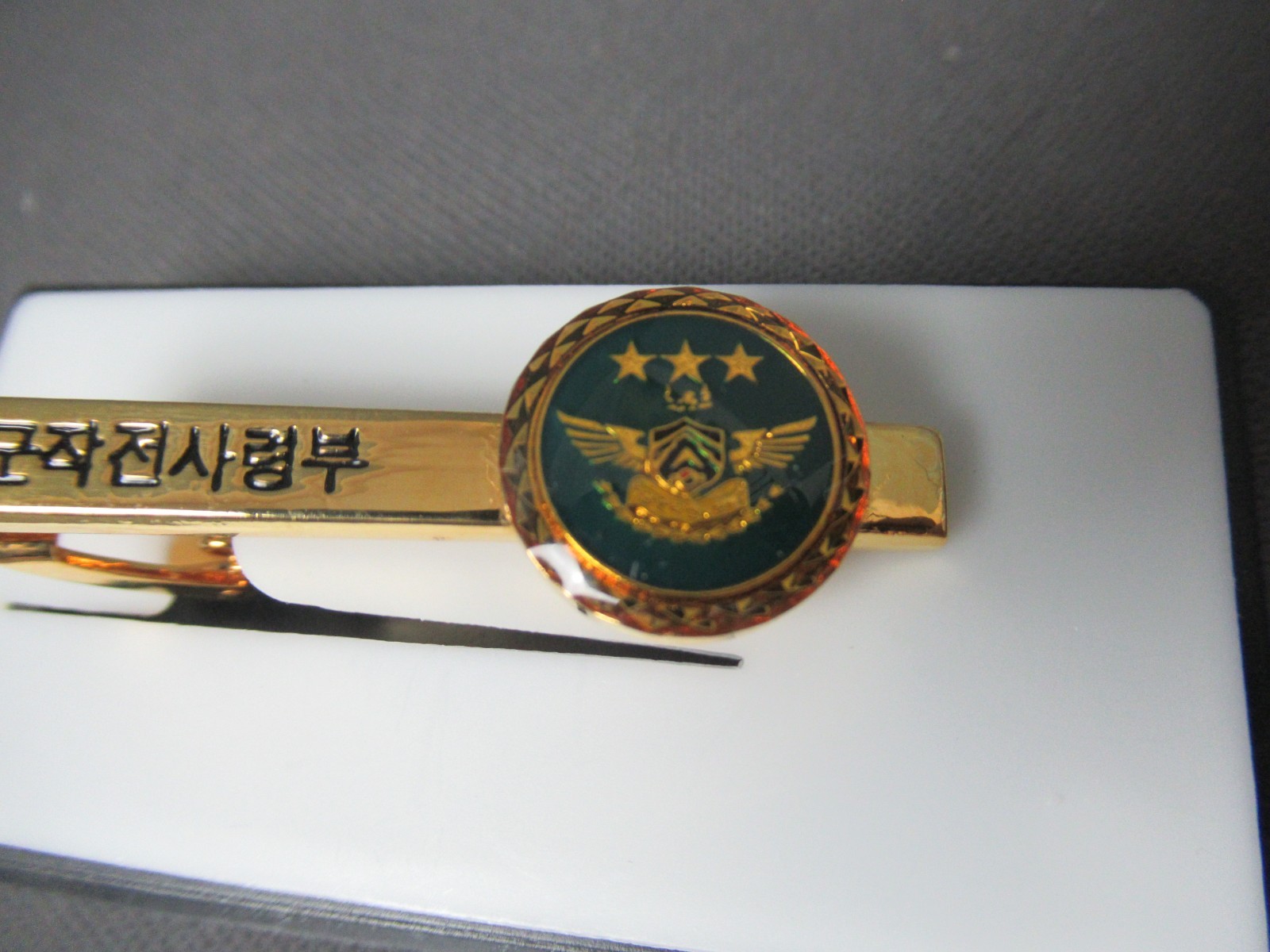 NIB Gold Tie Bar Republic of Korea Air Force – Operations Command – 24K GF c6 lm