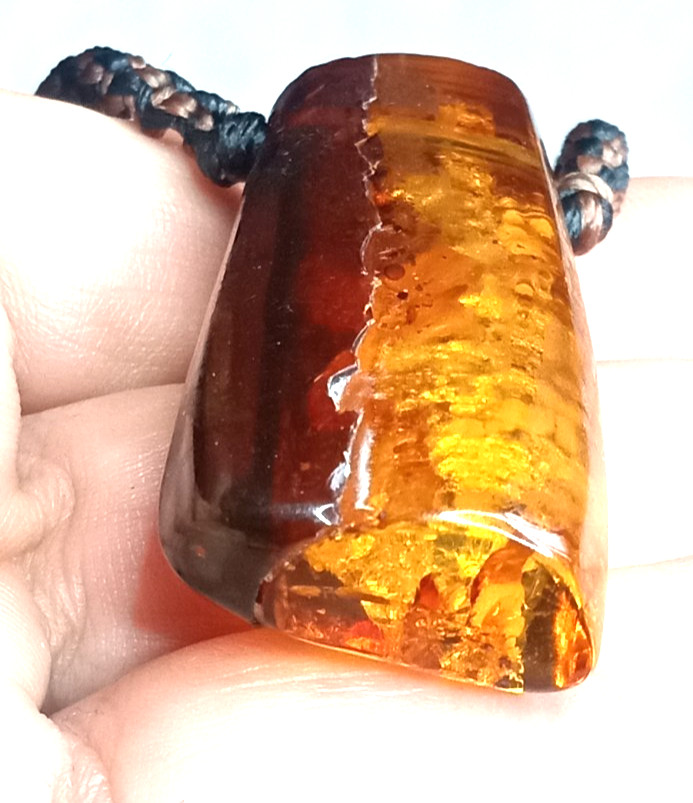 Amber Natural 25 million years old from Mexico adjustable hand braided.