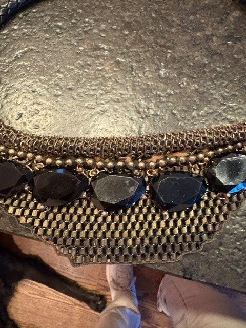 Gunmetal Chain with Large Black stones- Chico