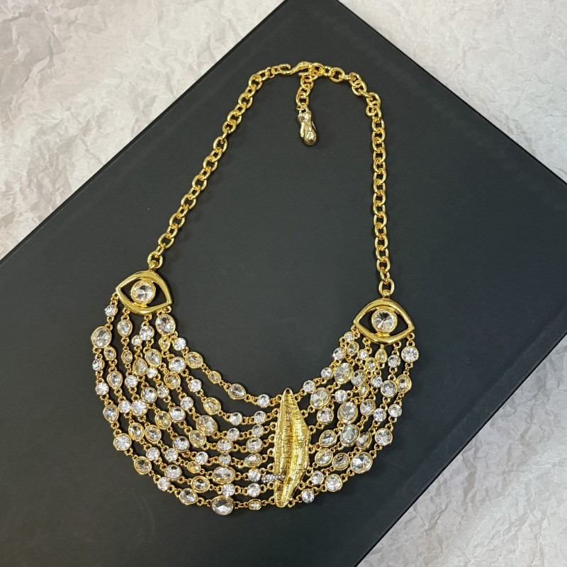 Schiaparelli Multi Strand Cz Necklace
