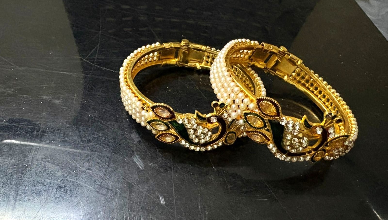 Gold Tone Adjustable Bangle Bracelet Women Fashion Jewelry Elegant Gift Open