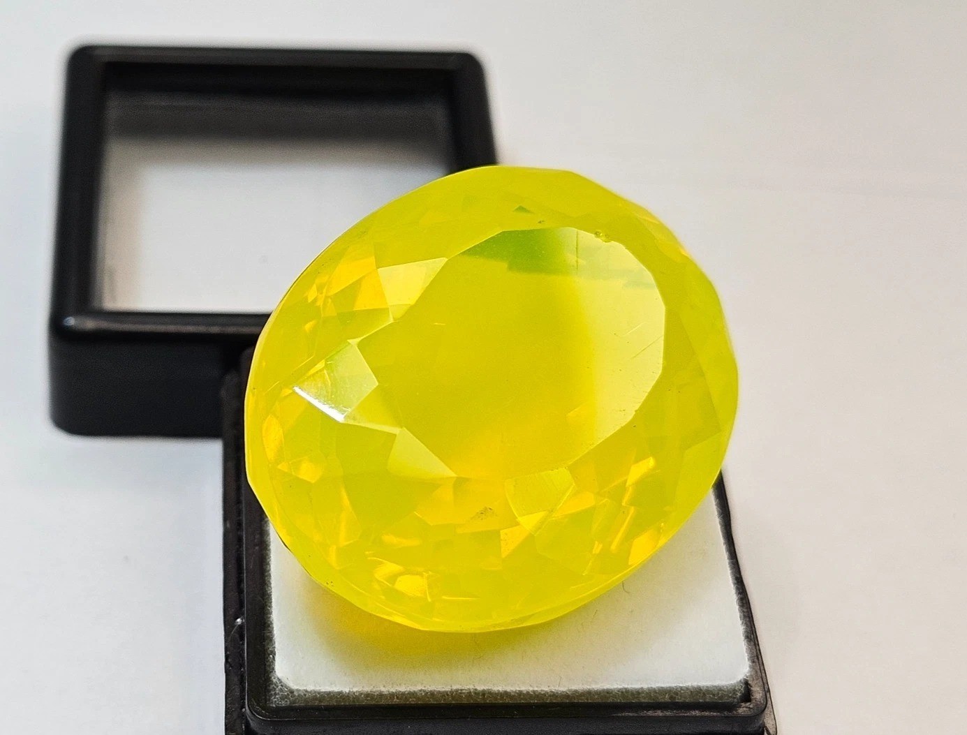 Superb Neon Yellow Opal Oval Cut 58-60 Ct Natural Loose EGL Certified Gemstone