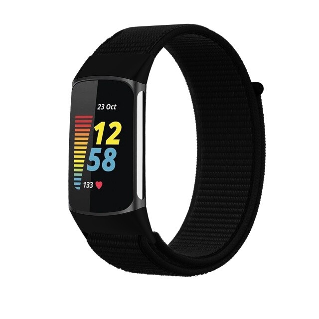 Sport Woven Nylon Hook & Loop Watch Band Wrist Strap For Fitbit Charge 6 Charge6