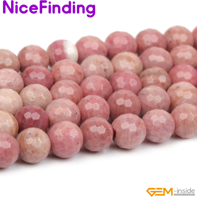 Natural Smooth Faceted Rhodonite Stone Beads For Jewelry Making 6,8,10,12,14mm