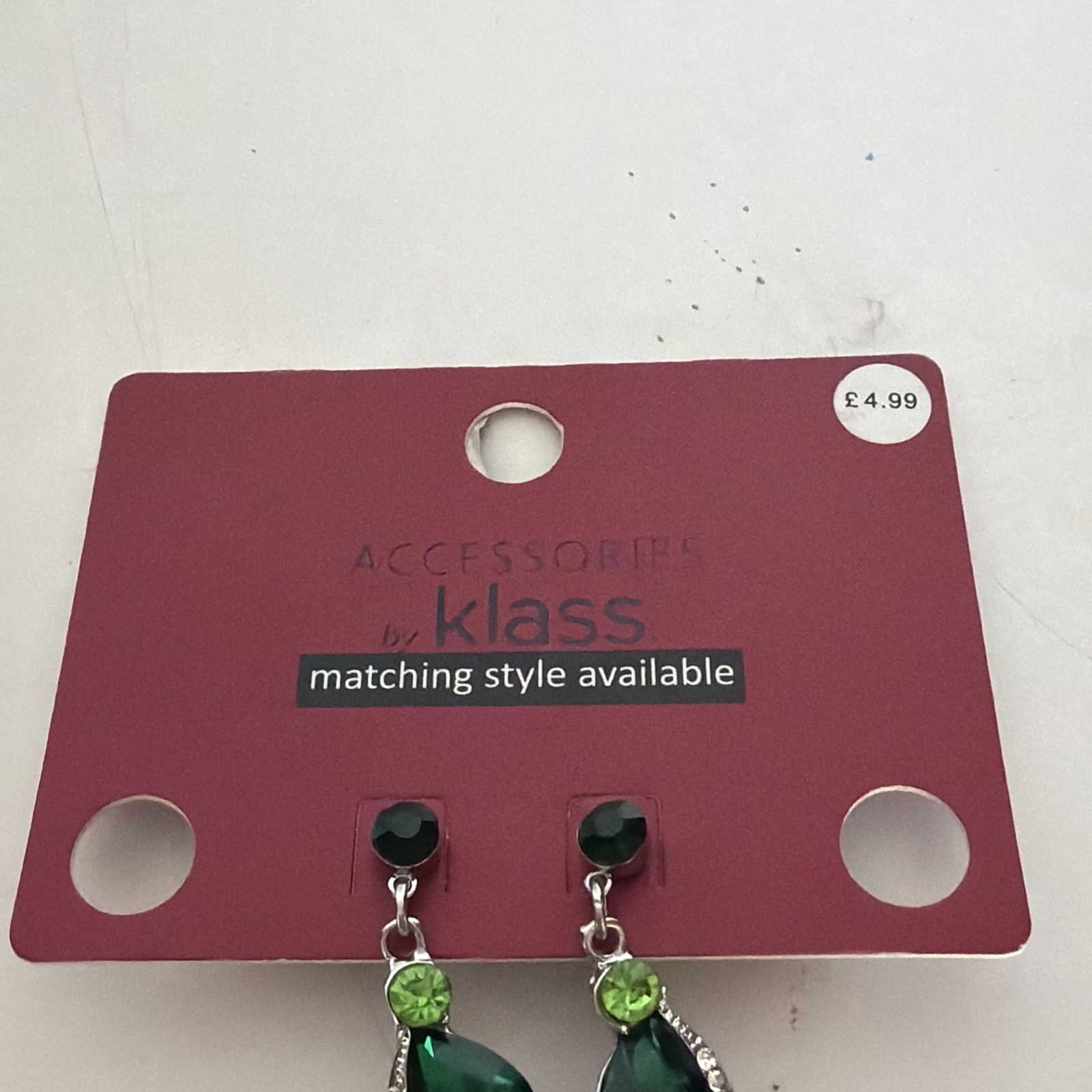 ACCESSORIZE GEM DROP EARRINGS GOLD GREEN
