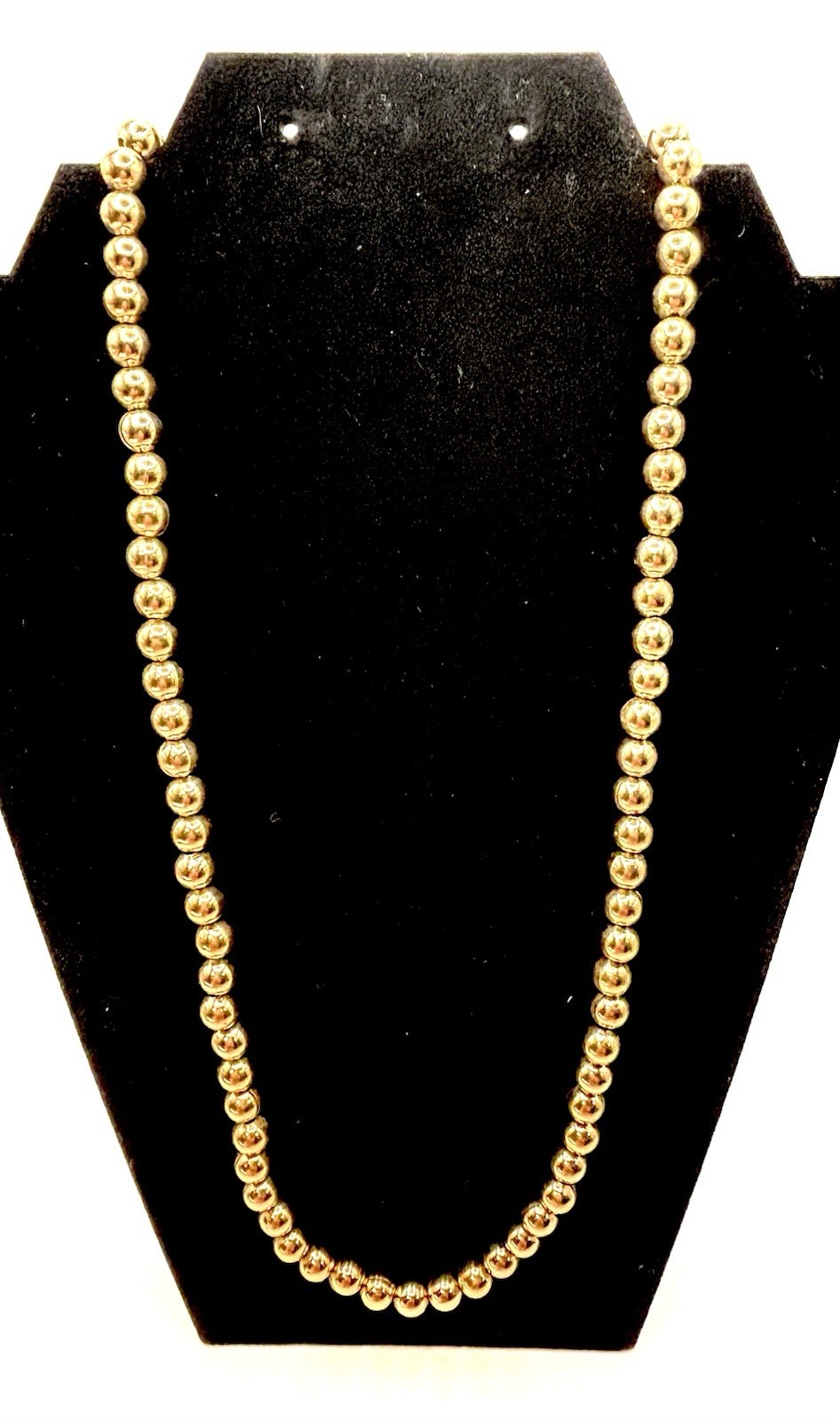 Vintage Napier Gold Tone Spherical Ball Bead Necklace 24 Inch Matinee Classic