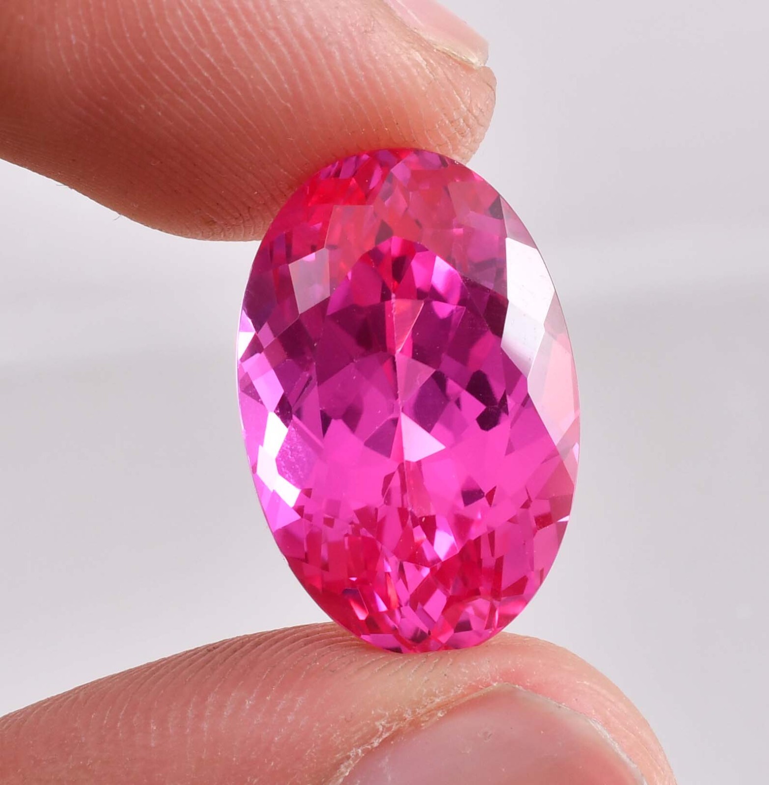 Huge 20 x 13 MM Flawless 23.40 Ct Bi-Color Pink & Orange Sapphire GIT Certified