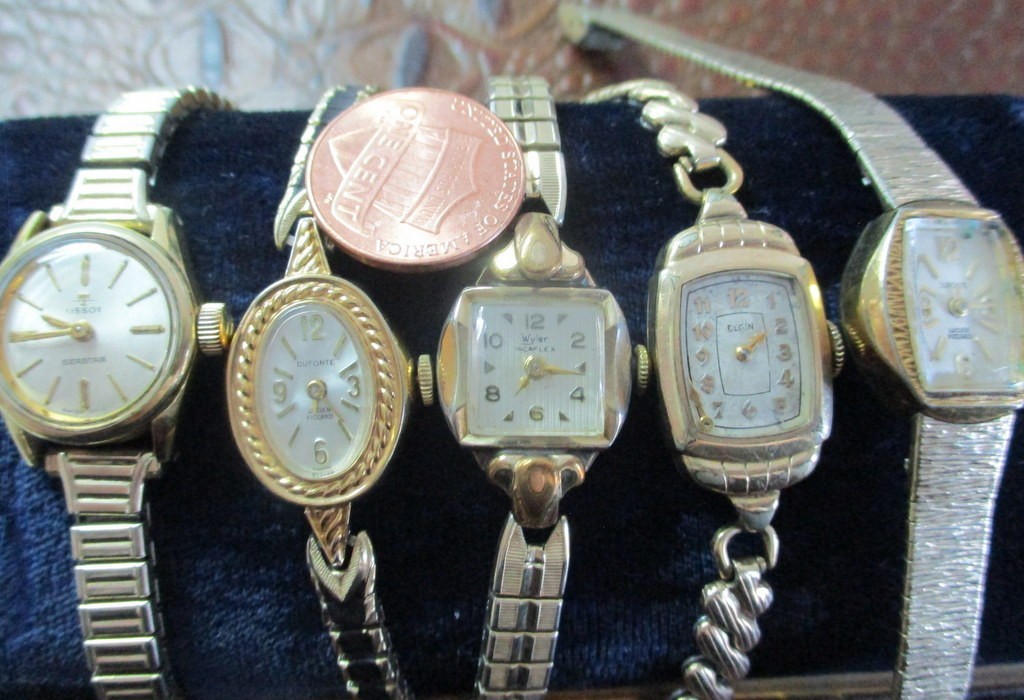 Vintage Ladies Mechanical Cocktail Watch Tissot Seastar Dufonte Wyler Elgin Dufo