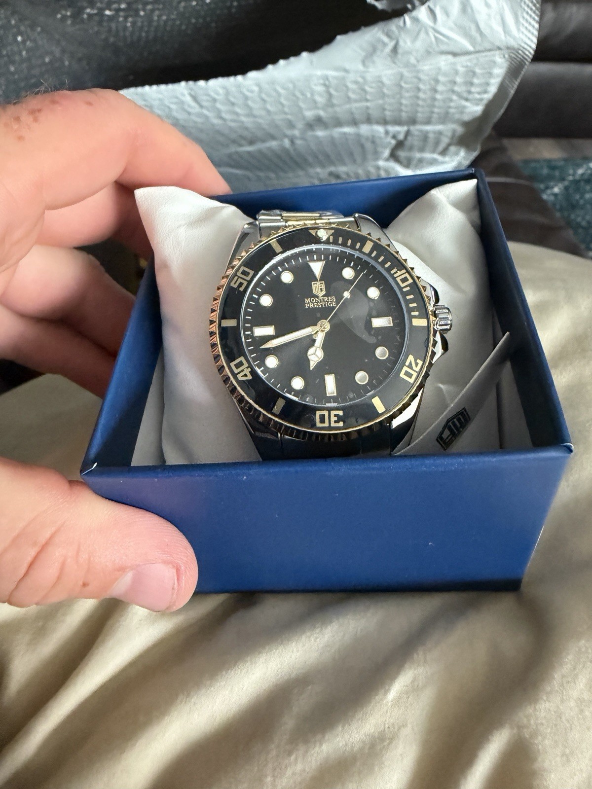 Invicta x Montres Prestige Men’s Watch 42mm Gold/Black- $195