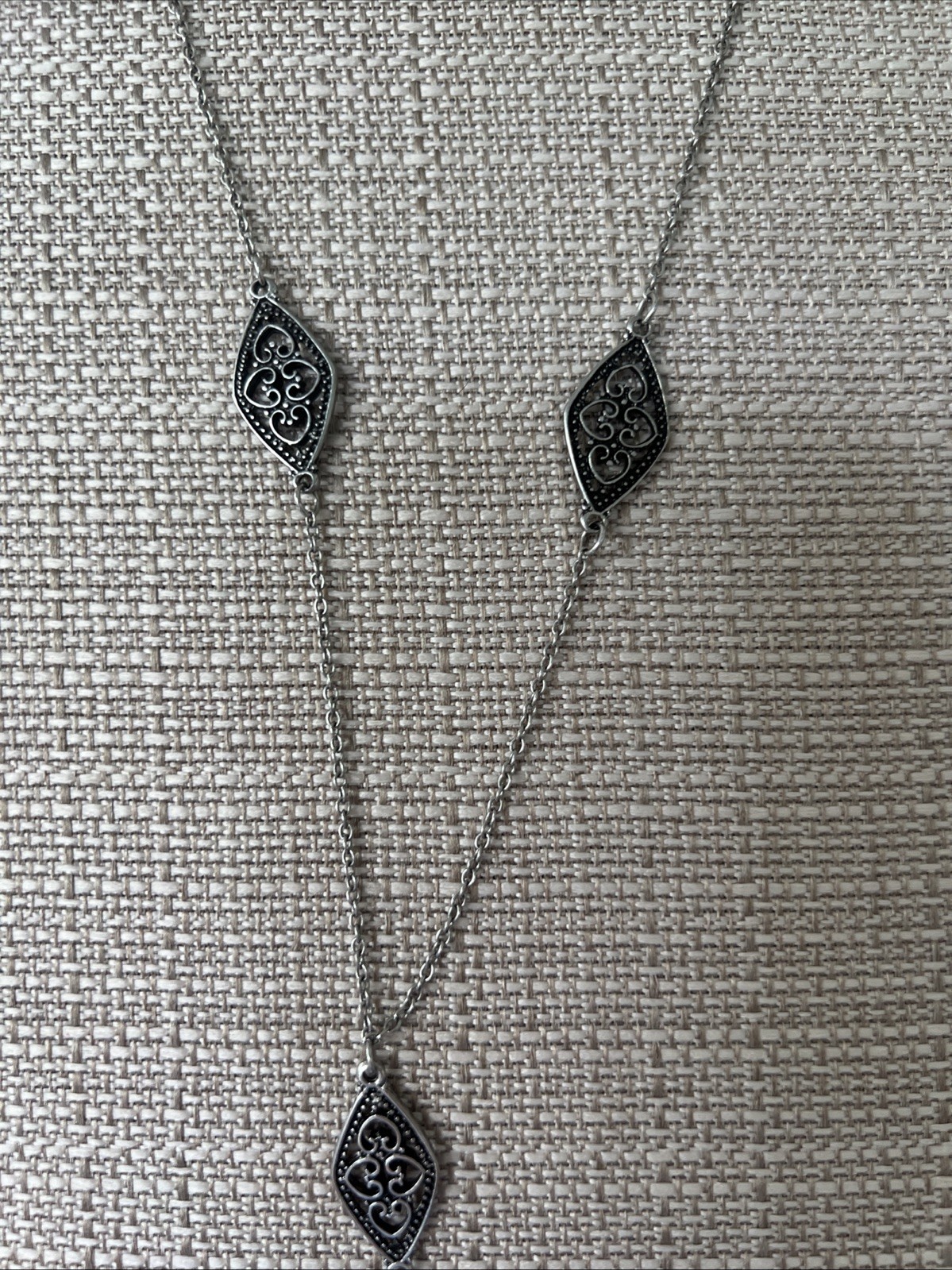 Women Long Retro Bohemian Ethnic Silver Diamond Shape Chip Metal Chain Dress
