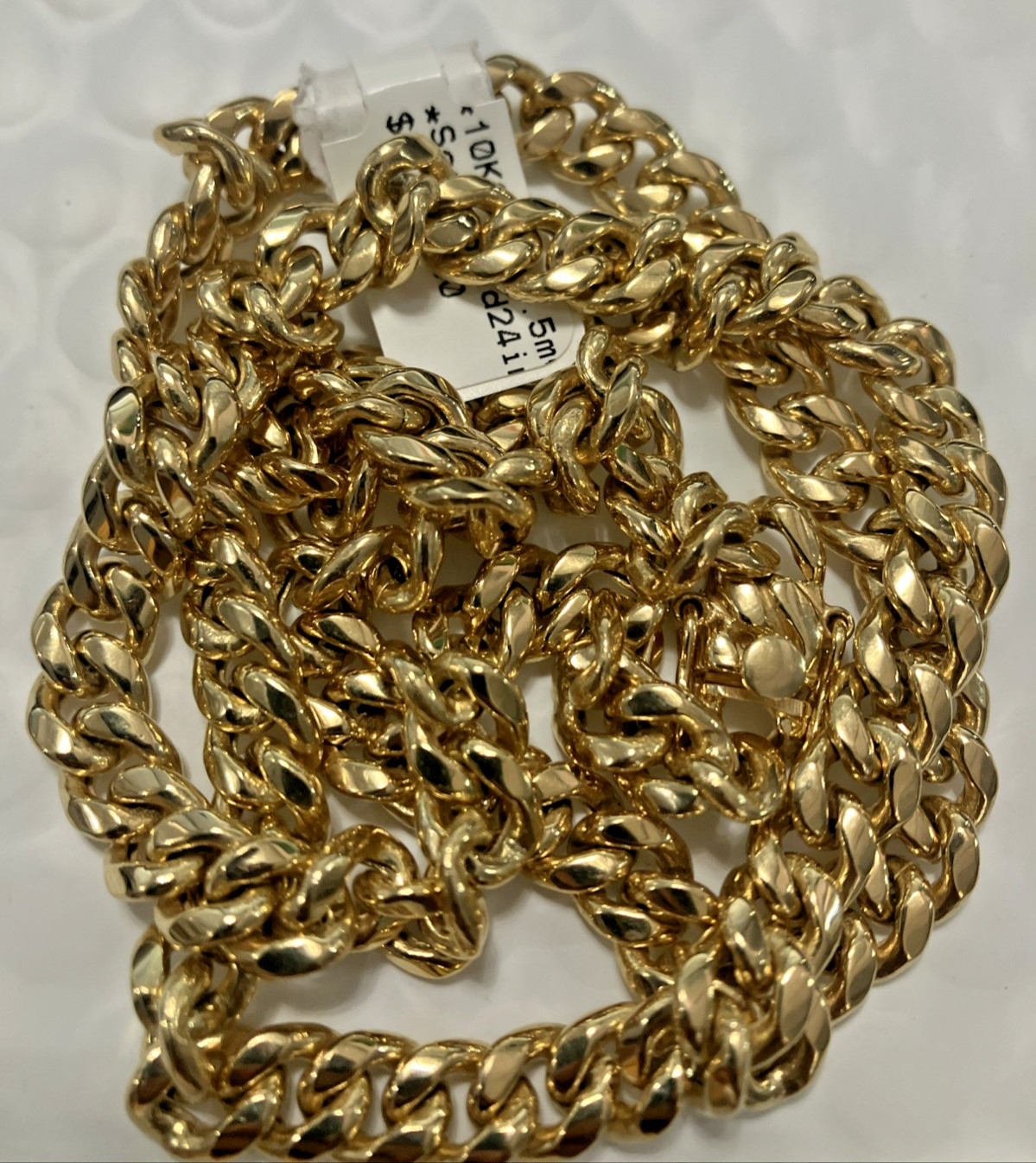 10kt Real Gold Cuban Link Chain Semi-Solid 35.6grams 7.5mm 24” GND Brand NWT 10K
