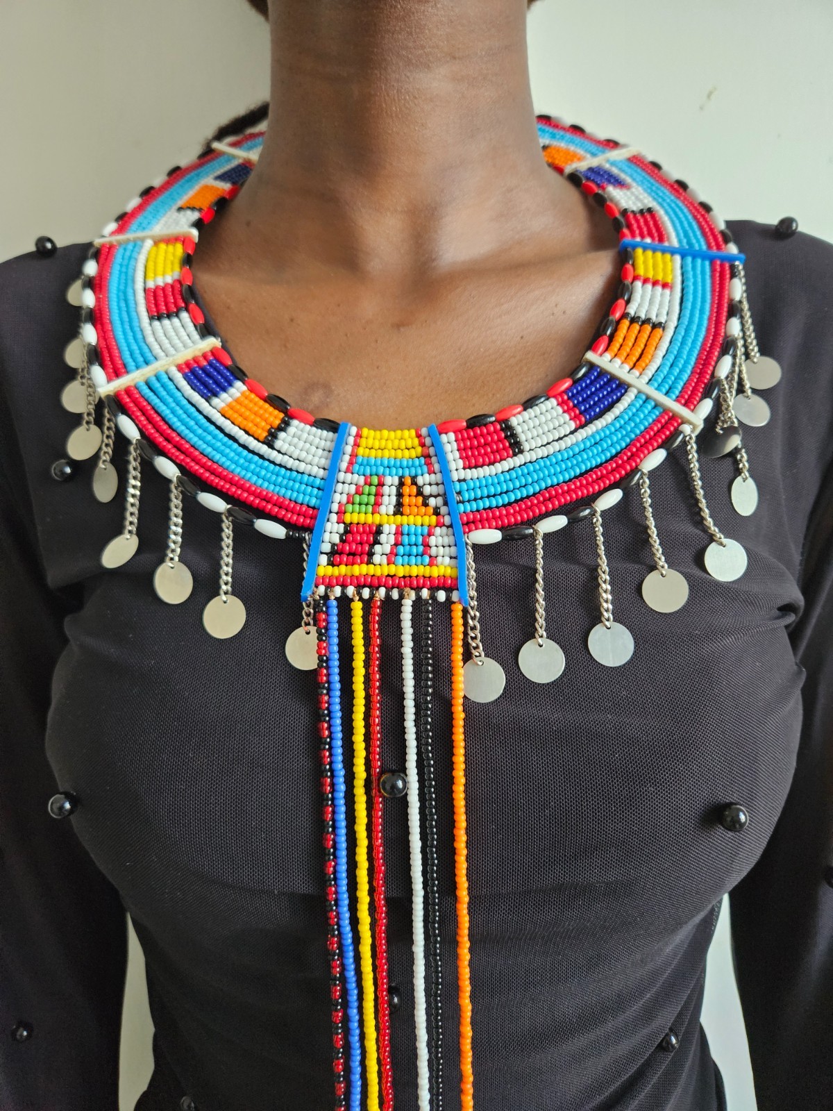 African Maasai Beaded Wedding Necklace –Handmade Tribal Collar Statement Jewelry