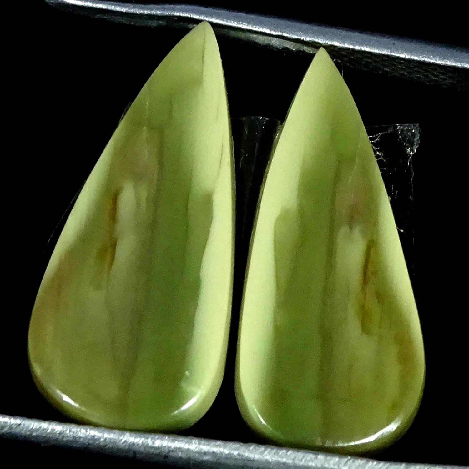 10.40Cts RARE Natural Designer Imperial Jasper Pair Pear Cabochon 9X20X3MM