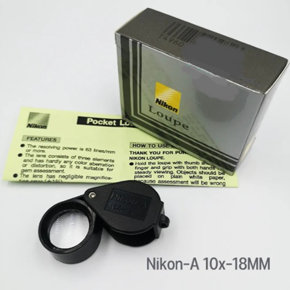 Nikon-A black Loupe lens 10x 18 mm.3-layer coated lensJewelry Amulet Magnifier