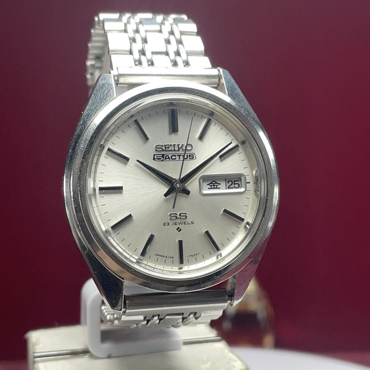 Vintage 1973 SEIKO 5 ACTUS SS 6106-7480 Auto 23J Made in Japan Men’s New Crystal