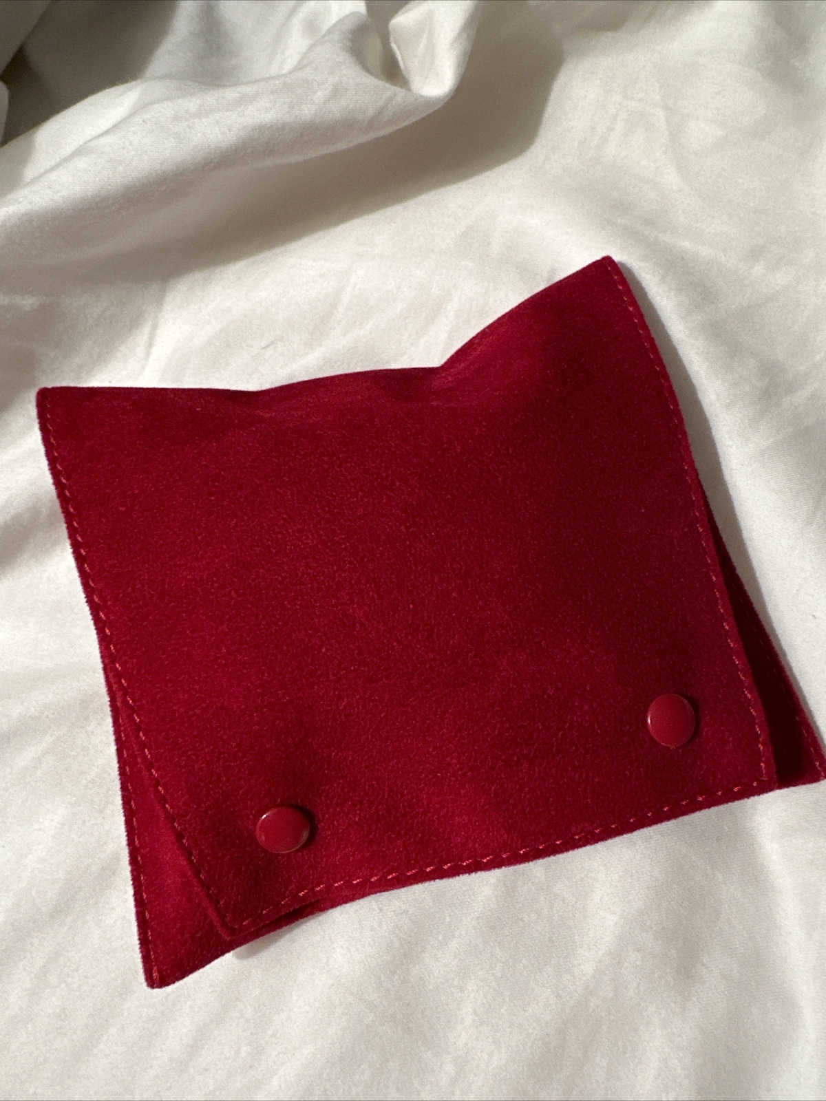CARTIER Travel Watch Pouch & Cushion Red Suede 2 pockets