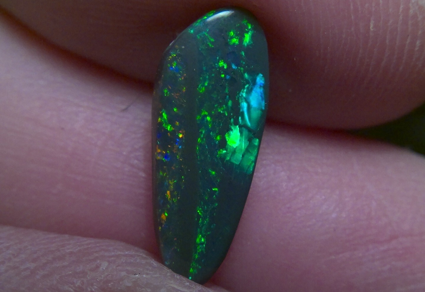 1.78ct solid Lightning Ridge black opal, stunning multicolour *see video*