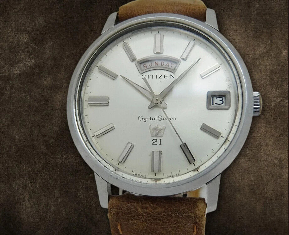 Citizen Crystal Seven Day Date 21J ACSS-2931-T SS Silver Dial Auto 35mm Men’s