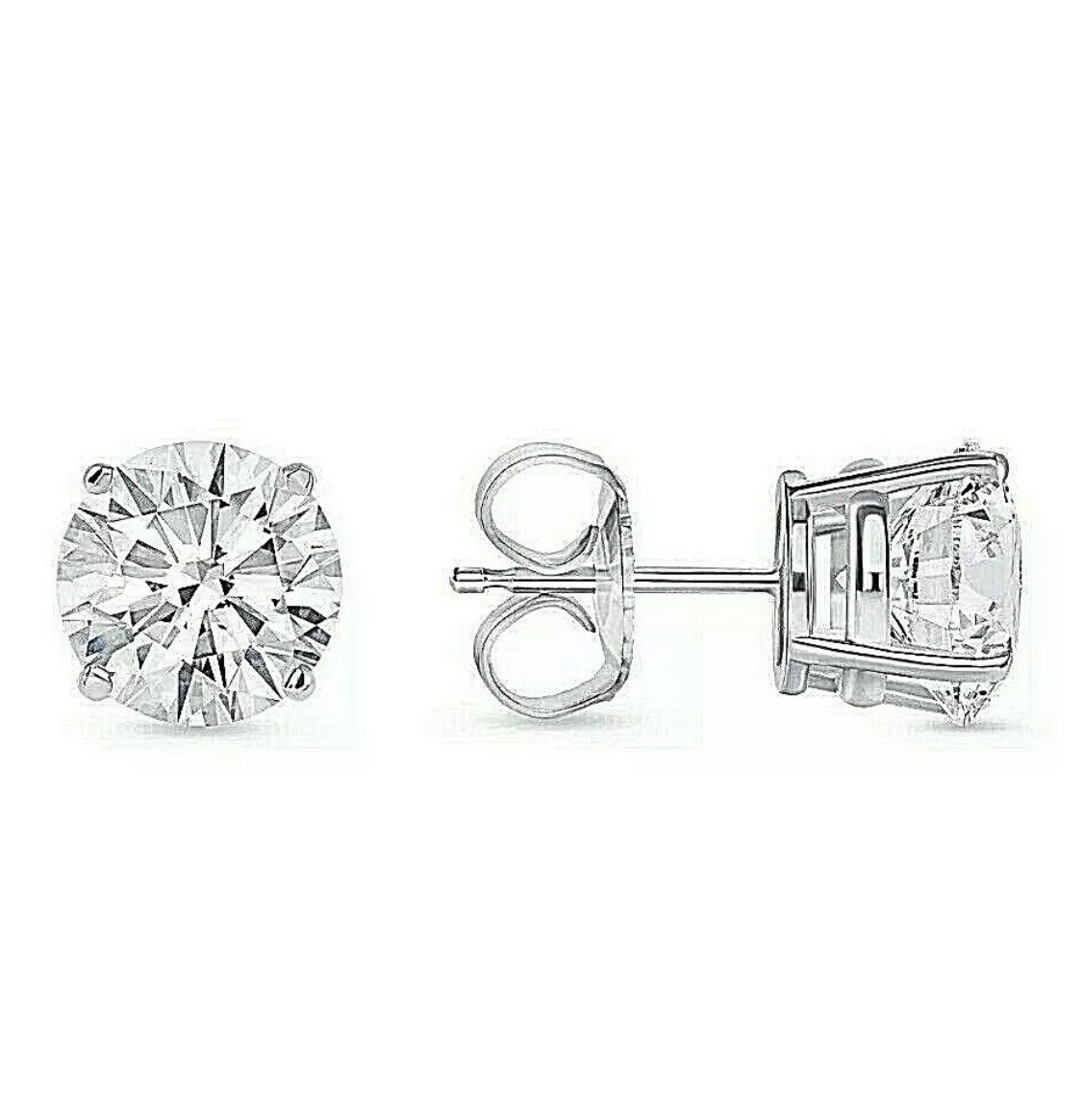 5.00 Ct Brilliant Round Cut Lab Created VVS1/D Stud Earrings 14K White Gold 8mm