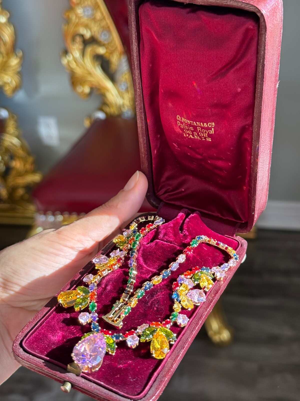 Summer Multicolour Gemstone Necklace Jewelry Luxury Gift For Her, Comes With Box