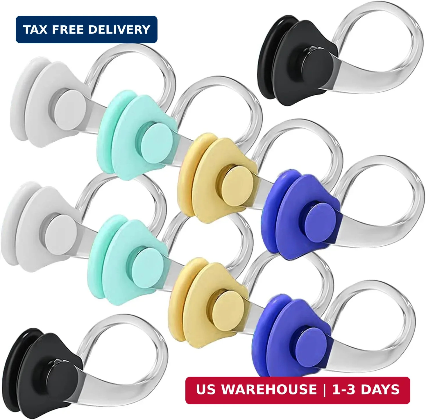 Linwnil 10Pcs Nose Clip for Swimming Nose Plugs for Kids and Adults Multi-Color