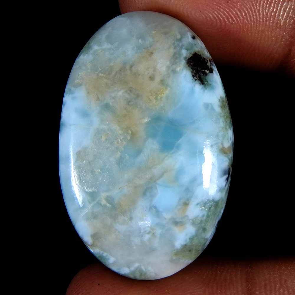 54.30Cts100%Natural Sky Blue Larimar Oval Cabochon Loose Gemstone