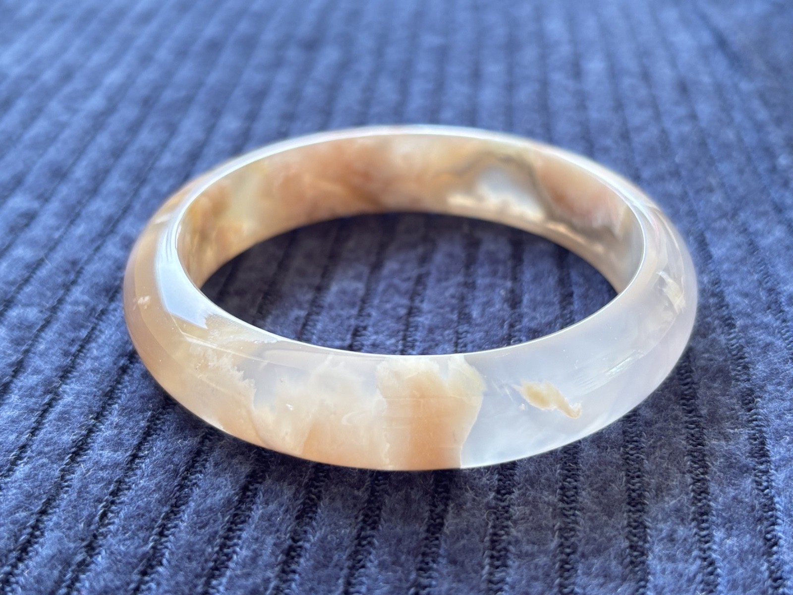 59mm Natural Cherry Blossom Agate Bangle Sakura Flower Quartz