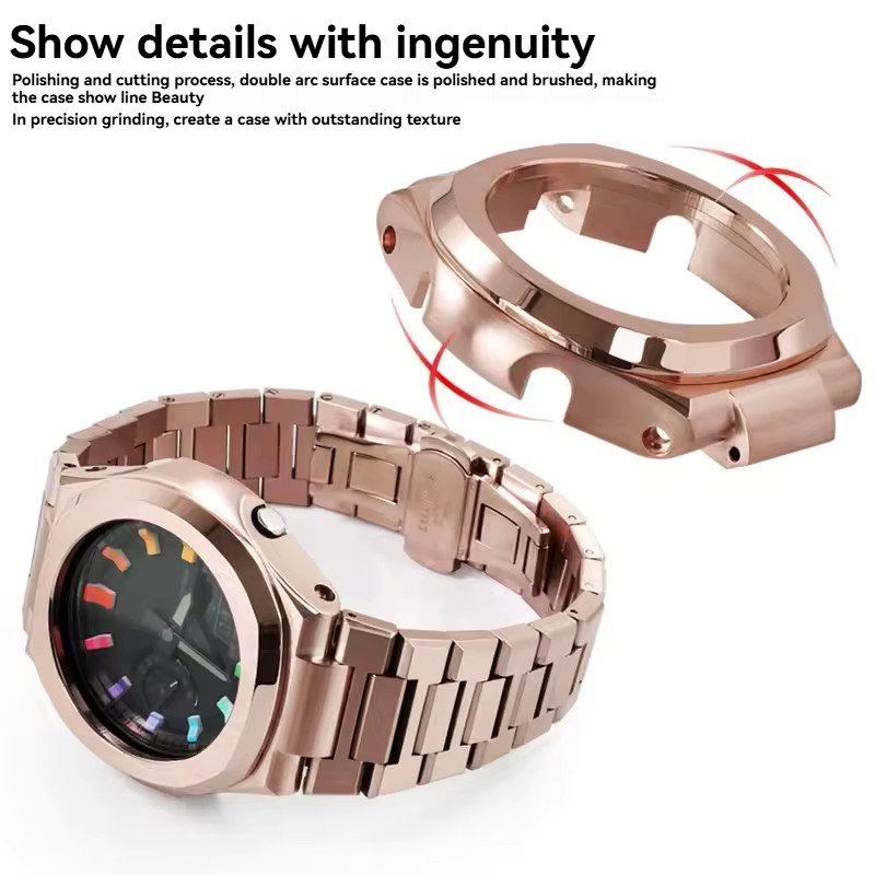 Luxury Stainless Steel Case Bezel Band Mod Kit For Casioak GA2100/2110/GAB2100