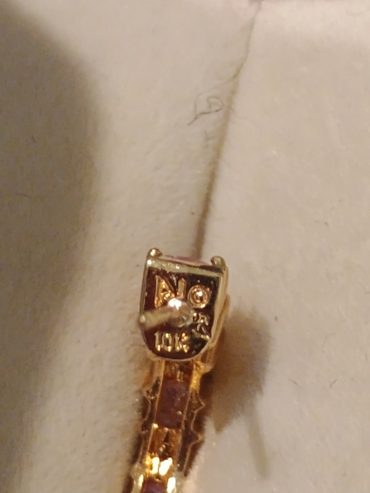ALWAND VAHAN 10K YELLOW GOLD PINK SAPPHIRE DIAMOND J HOOK EARRINGS 2.4 GRAMS