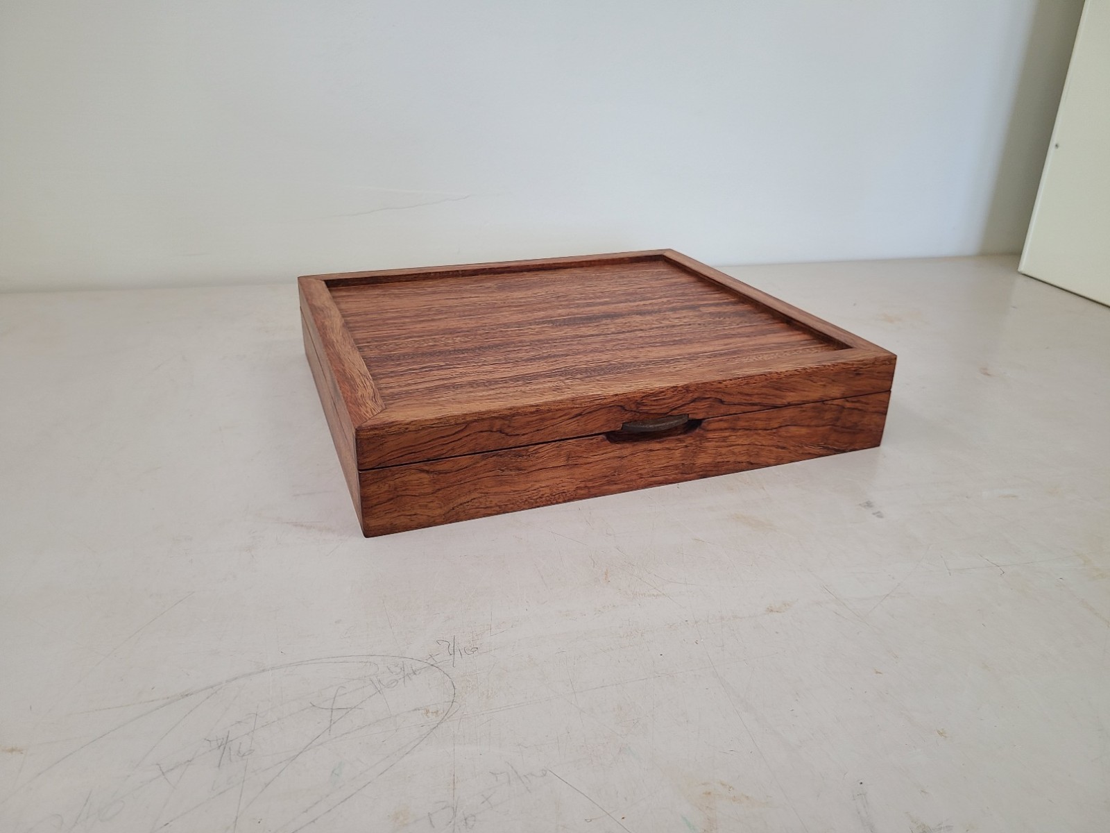 a beautiful bubinga jewelry/valet box. Made of solid bubinga with maple dividers