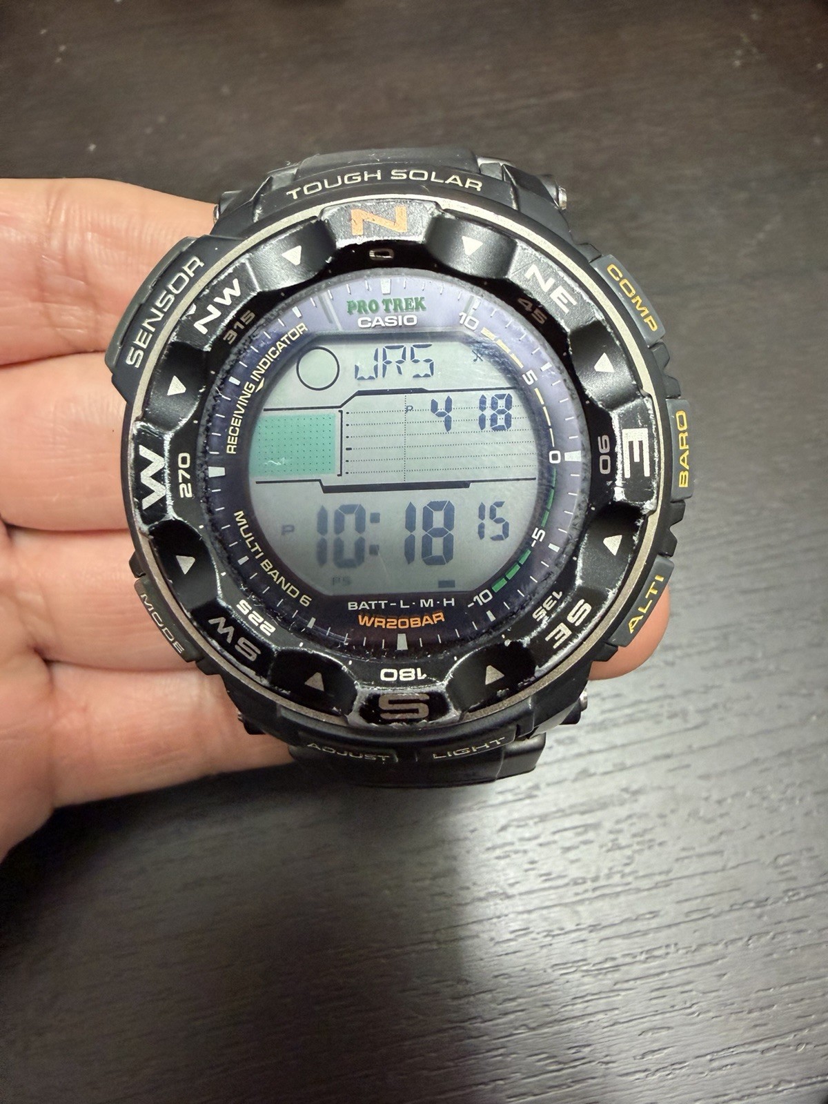 Casio Pro Trek PRW-1500 Triple Sensor Tough Solar Multi Band 6 Watch