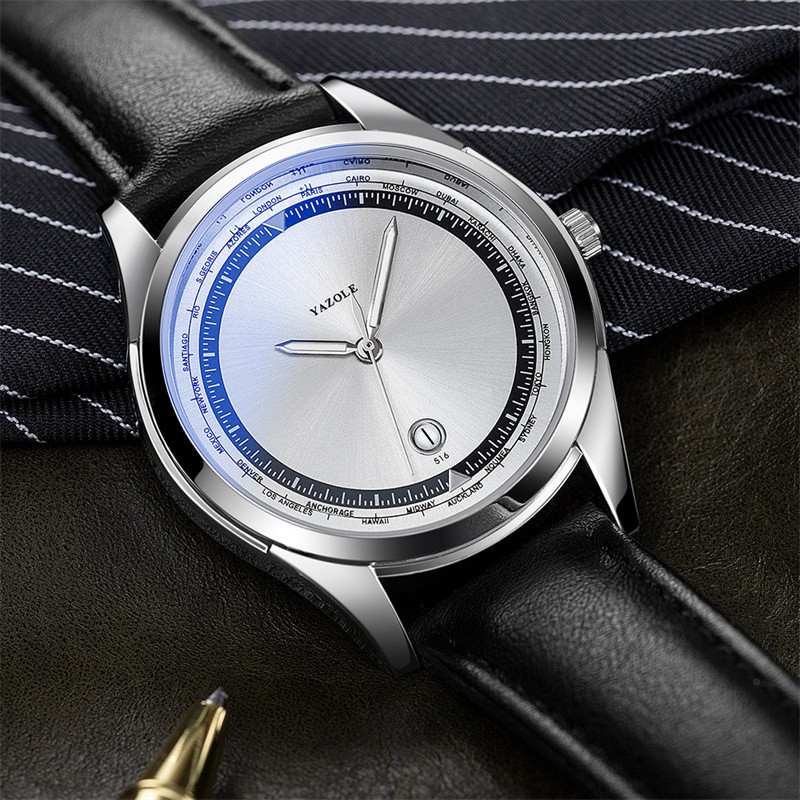 Men Quartz Wristwatch Case Analog Casual Business Gift For Fathers Husband