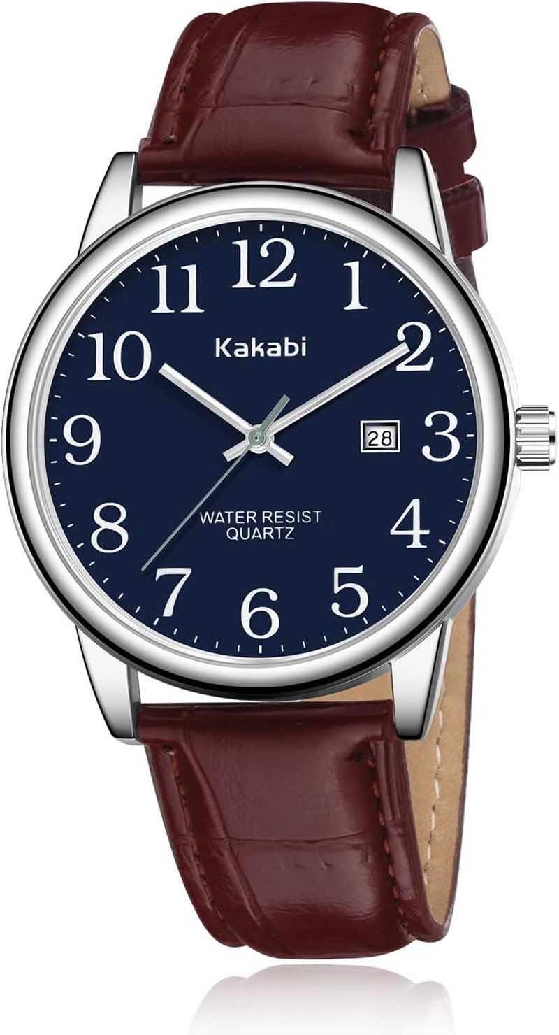 Watch for Men, Easy Reader Unisex Analog Quartz Waterproof Wristwatch with Date