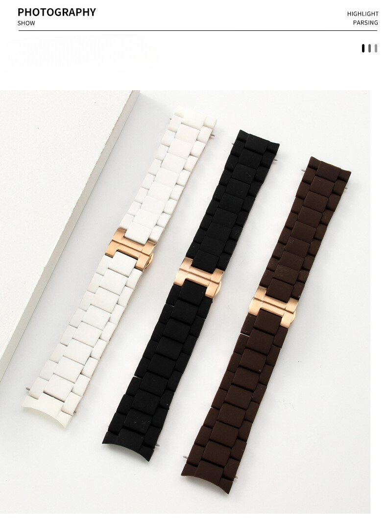 High-quality Rubber-coated Stainless Steel Watch Band Strap 20 23mm Fits Armani