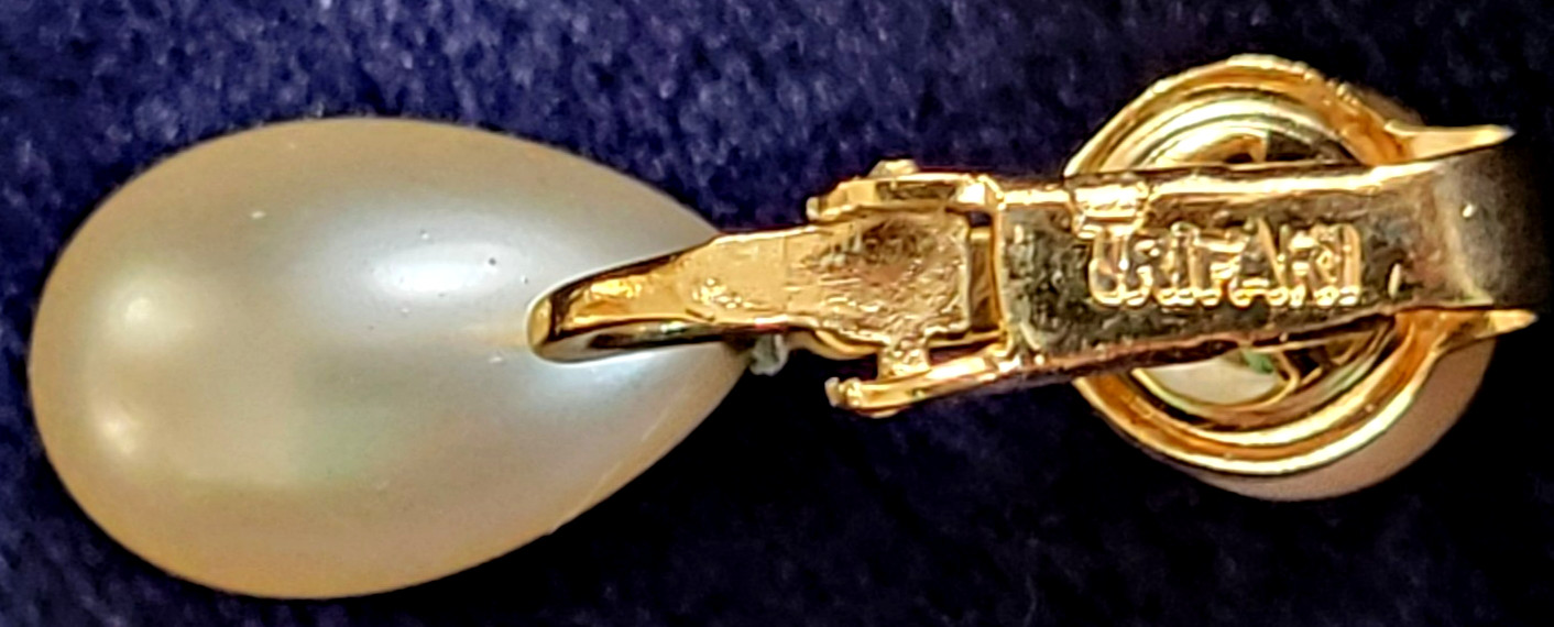 NWOT Vintage Faux Pearl Clip-On Earrings Gold Tone Lot 2 Pairs Incl. Trifari