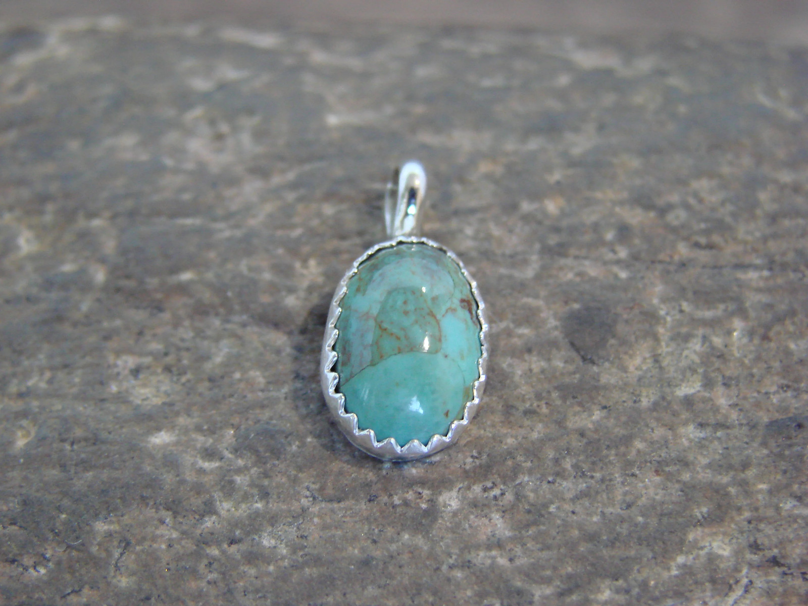 Native American Sterling Silver & Turquoise Pendant – Yazzie