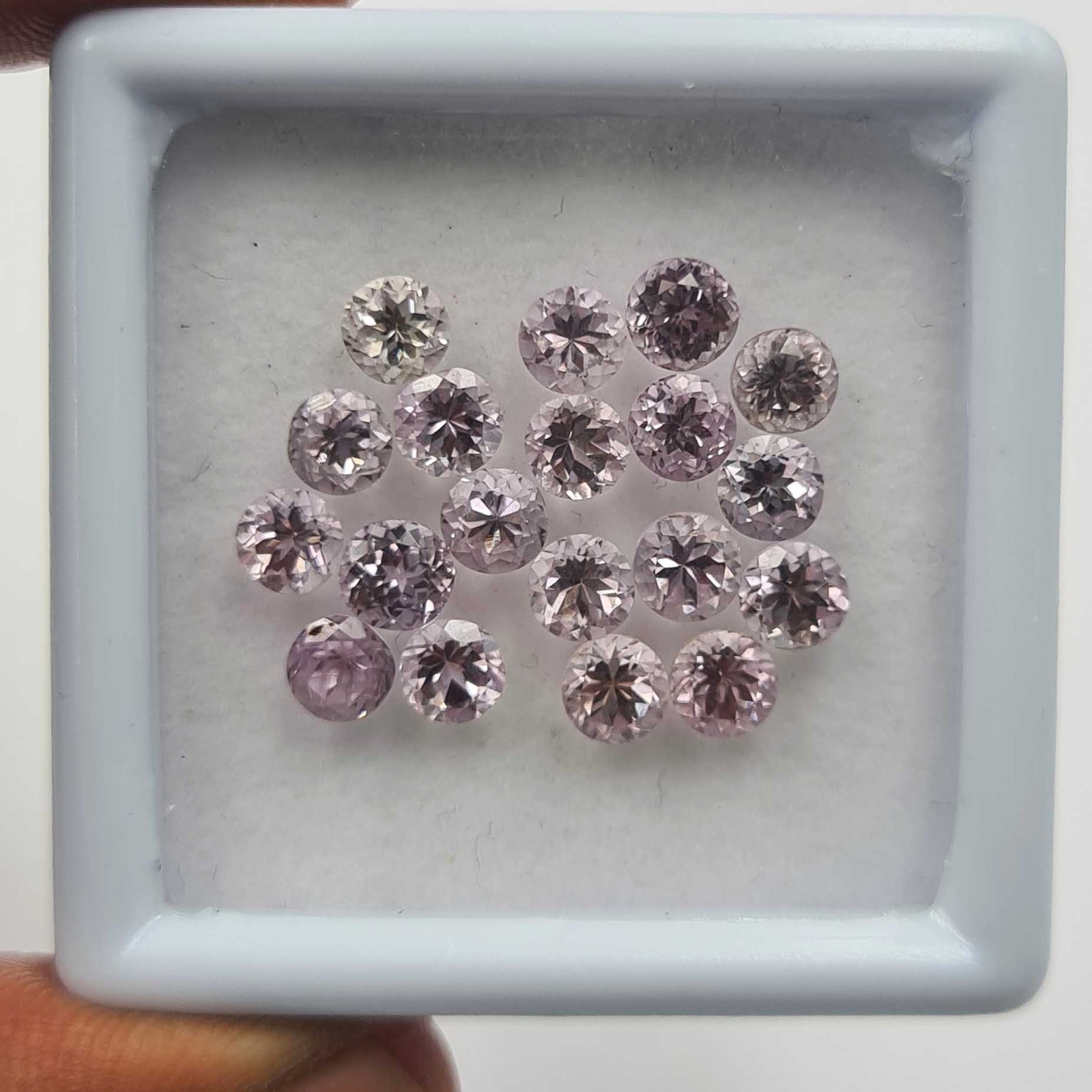 Natural Kunzite Round Cut Loose Gemstone Lot 19 Pcs 4.5 MM 10 CT