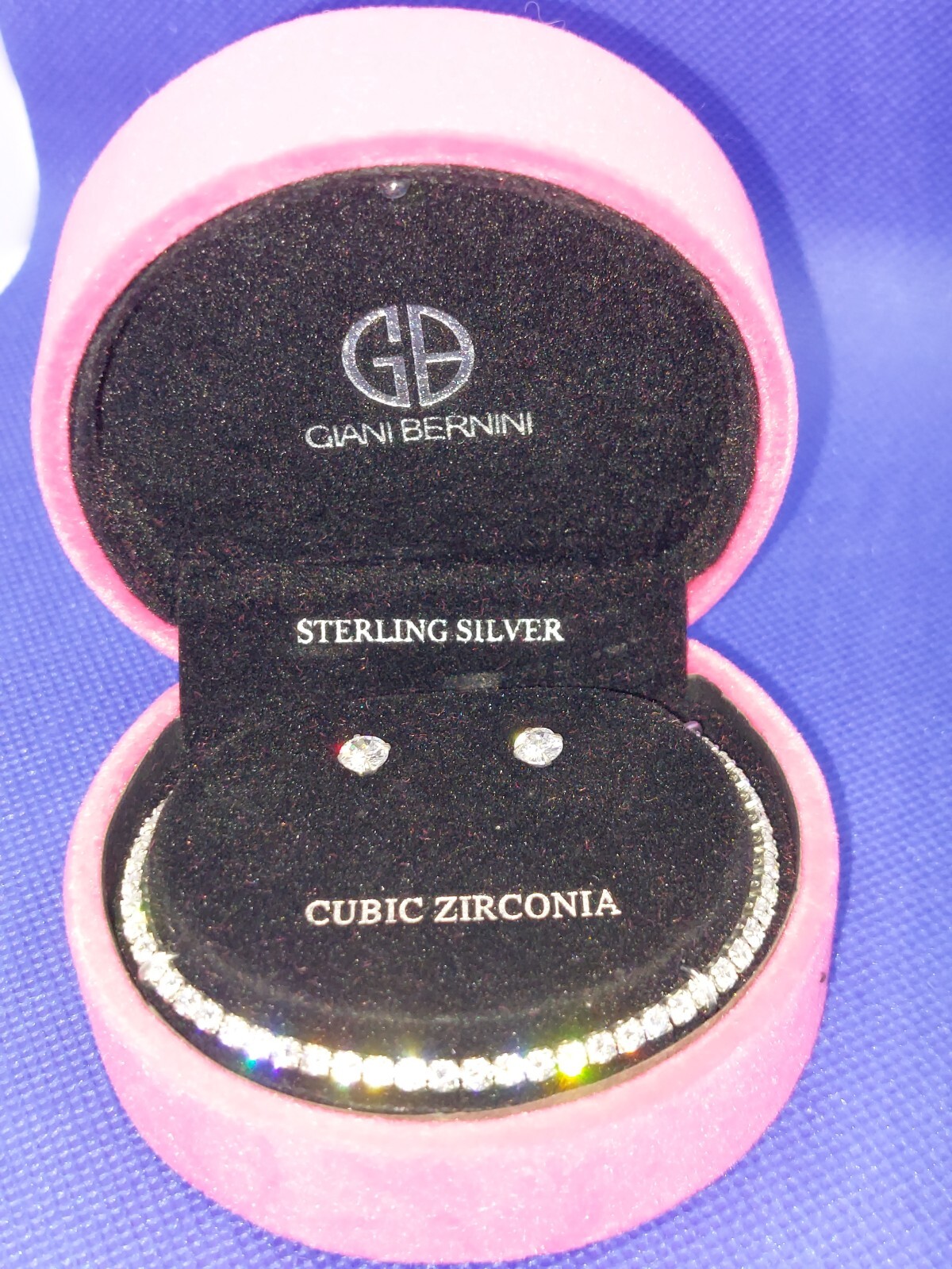 GIANI BERNINI Set Cubic Zirconia Tennis Bracelet & Stud Earrings Sterling Silver