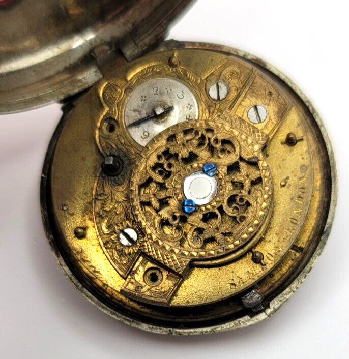 Rare Antique Samson London Verge Fusee pocket watch, double cased AS IS