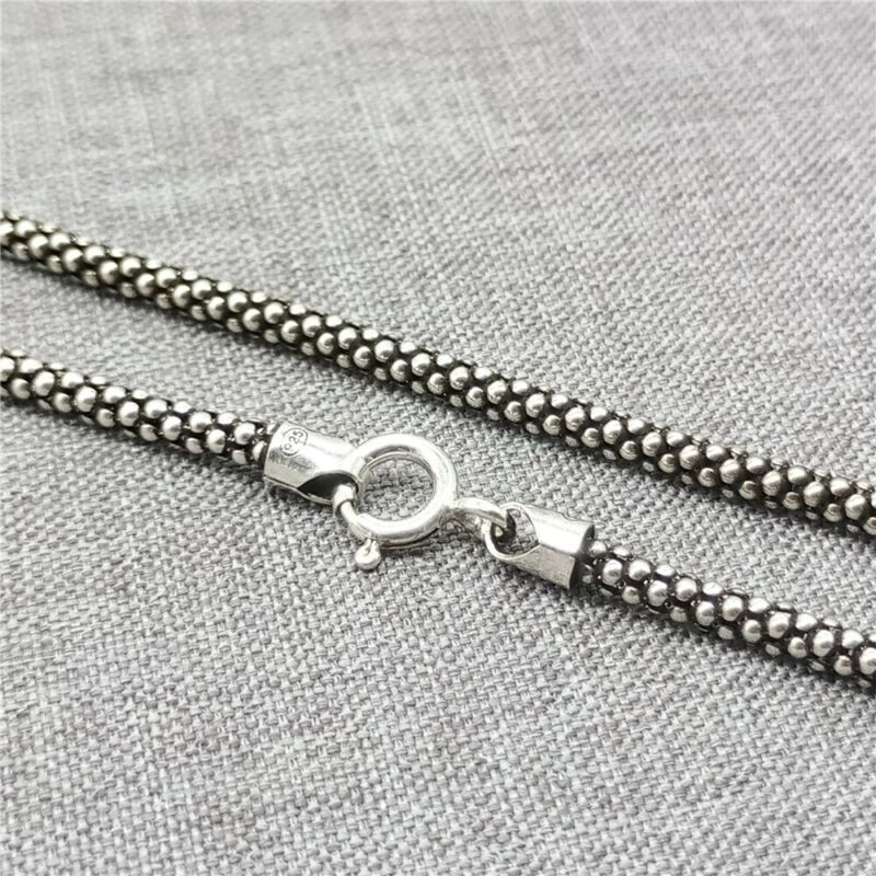 925 Sterling Silver Popcorn Chain Necklace 2.8mm 18 20 22 24 26 28 30 32 Inches