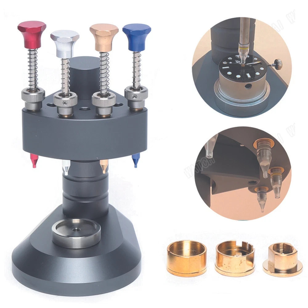 4-Pin Watch Hand Press Tool High Precision Watchmaker Repair Setting Kit