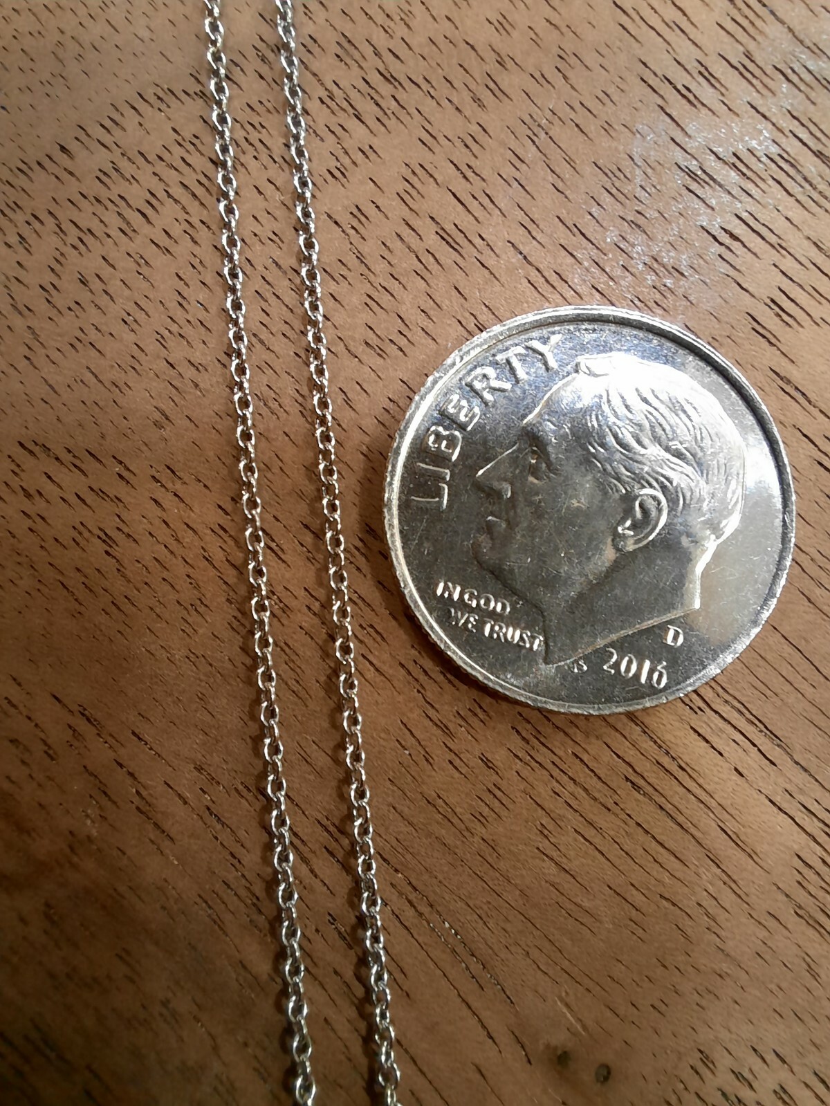 12.5″ 14K White Gold 1.0mm Child’s Rolo Chain Necklace – 0.817 grams