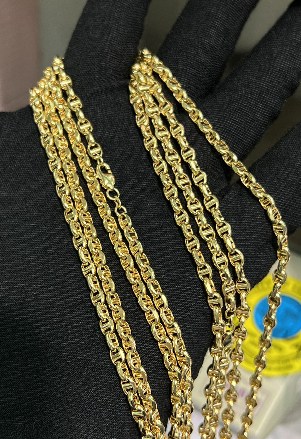 Pure 18K Yellow Gold Link Unisex Chain Necklace, 20 Inches. 11.81 Grams
