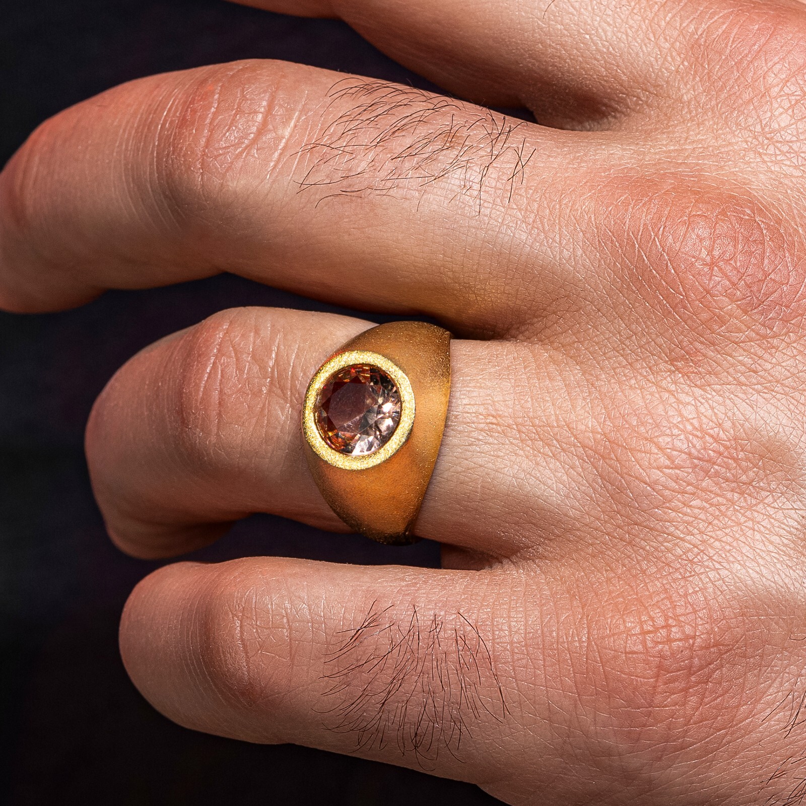 925 Sterling Silver Gold Color Changing Zultanite Stone Alexandrite Mens Ring