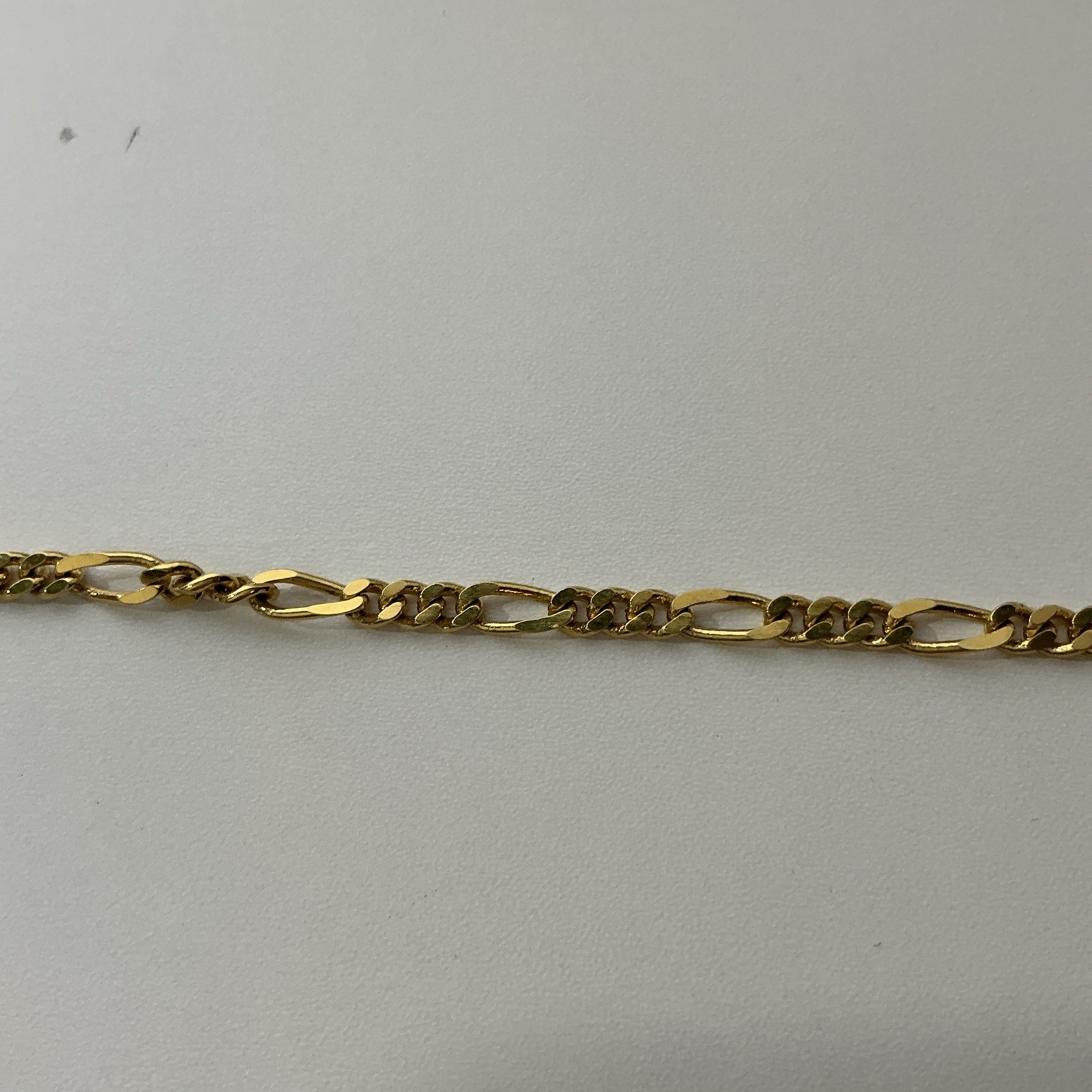 Vintage Gold Tone 18”5mm Flat Figaro Link Necklace No Tarnish