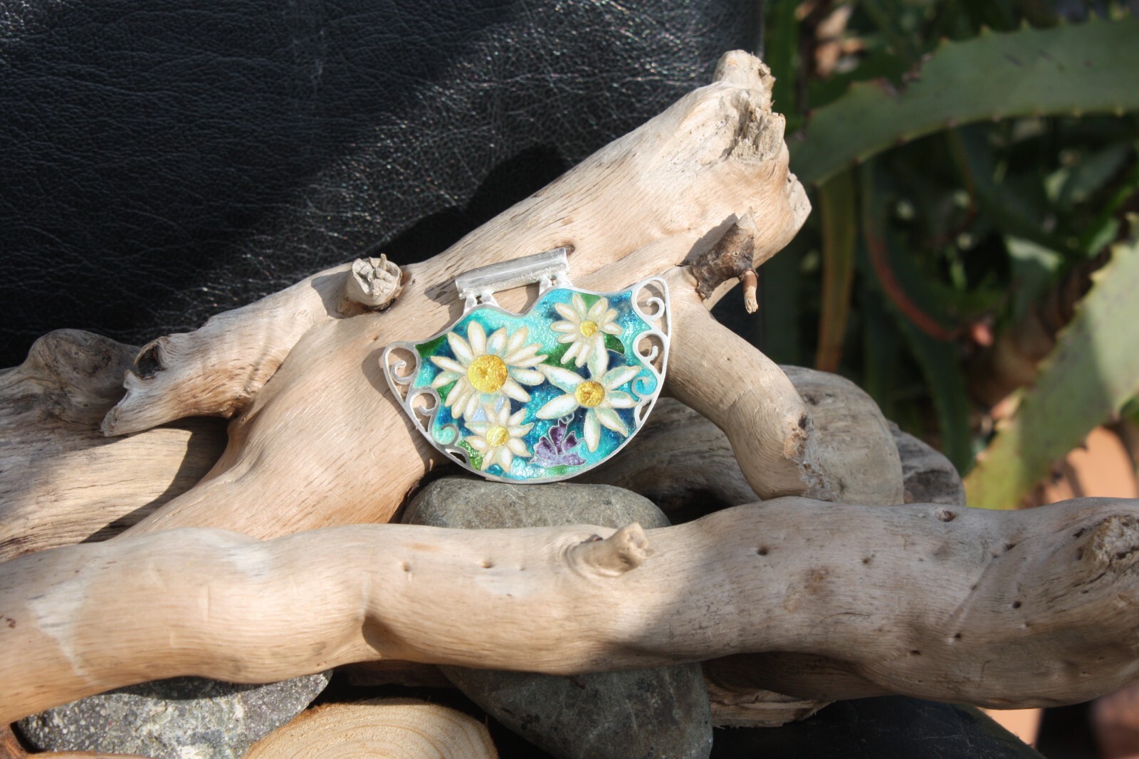 Sterling Silver handmade minankari – cloisonne enamel- Flowers
