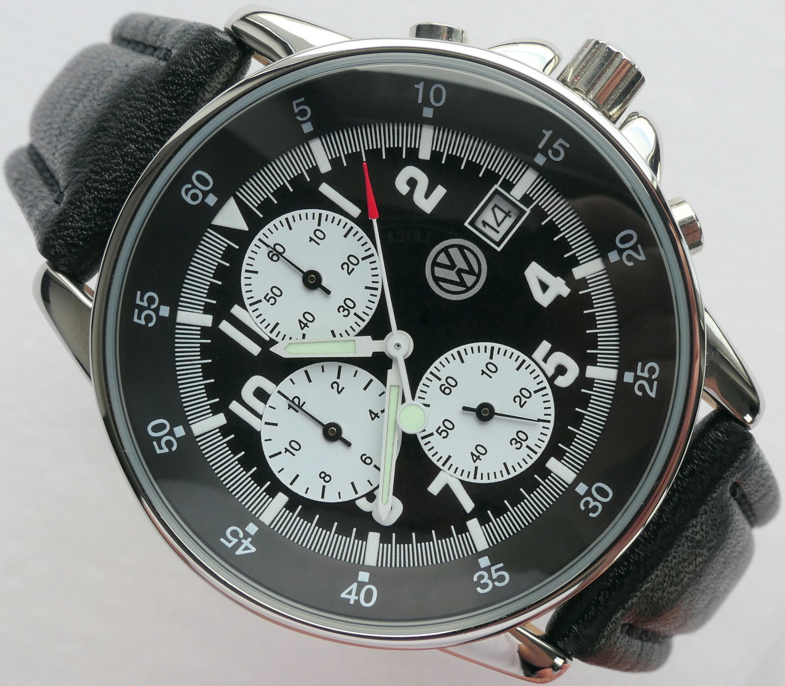 VW Volkswagen Classic Aviator Pilot Driver Sport Car Accessory Watch Chronograph