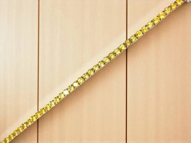 10Ct Round Cut Simulated Citrine Wedding Tennis Bracelet 14K White Gold Plated